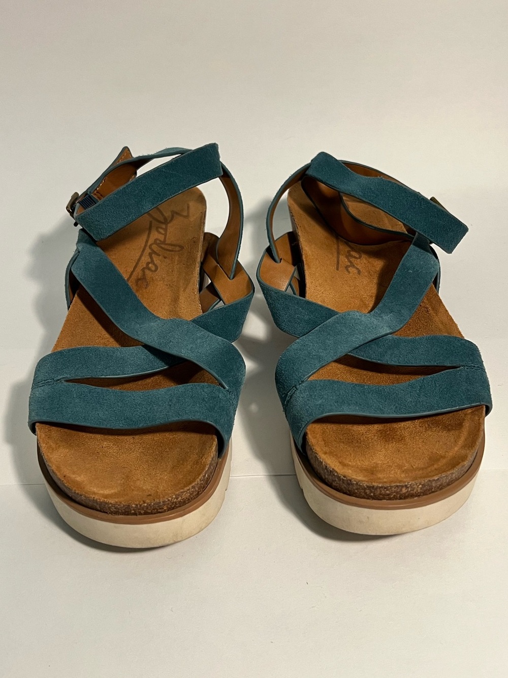 🩵 Zodiac Teal Platform Gladiator Sandals